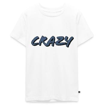 Crazy - Teenager Premium Organic T-Shirt - white - Front - AI Model Teenager Male light (155cm)