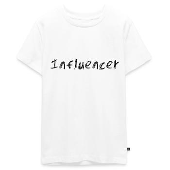 Conception d’influenceurs pour enfants et adultes Stream - T-shirt Premium bio Ado - blanc - Devant - AI Model Teenager Male light (155cm)