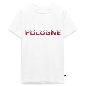 Flag of Poland - Teenager Premium Organic T-Shirt - white - Front - AI Model Teenager Male light (155cm)