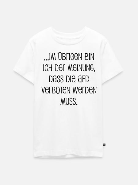 für AfD Verbot - Teenager Premium Bio T-Shirt - Weiß