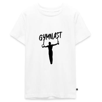 Turnen, Turner an Ringen - Teenager Premium Bio T-Shirt - Weiß - Vorne - AI Model Teenager Male light (155cm)