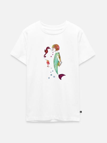 Wave Deep Kisses - Teenager Premium Bio T-Shirt - Weiß