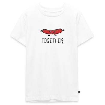 Better Together 2 HotDog coordonnés pour le couple - T-shirt Premium bio Ado - blanc - Devant - AI Model Teenager Male light (155cm)