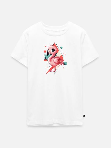Flamingo Wasservogel Flamenco - Teenager Premium Bio T-Shirt - Weiß