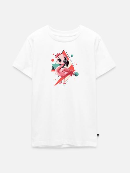 Flamingo Wasservogel Exotisch - Teenager Premium Bio T-Shirt - Weiß
