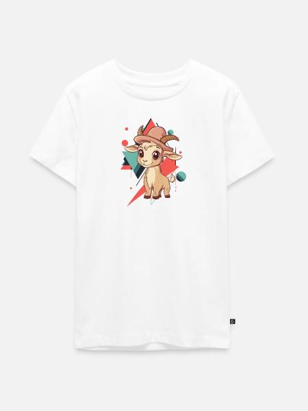 Ziege Rind - Teenager Premium Bio T-Shirt - Weiß