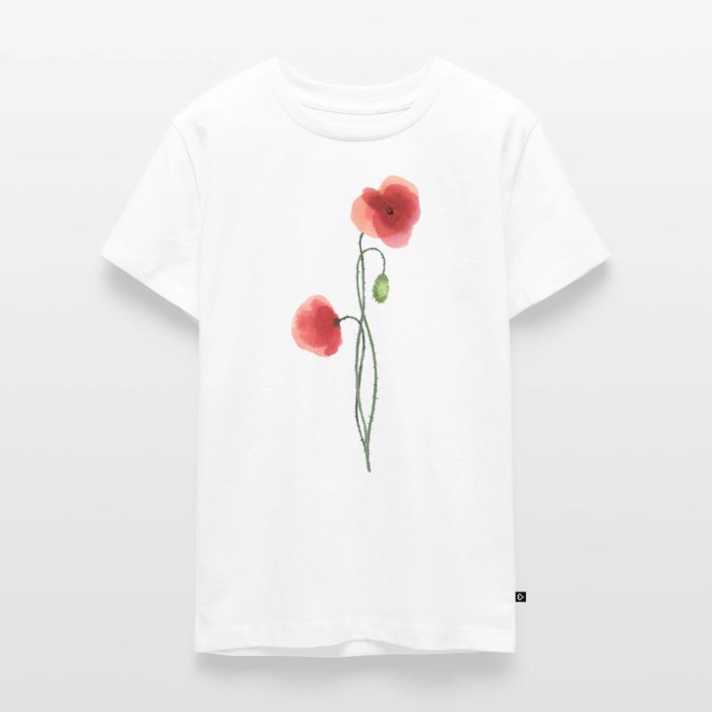 Blume: roter Mohn Teenager Premium Bio T-Shirt