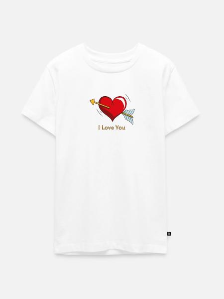 Amors Herz - Teenager Premium Bio T-Shirt - Weiß