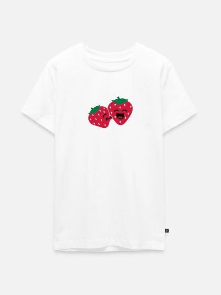 strawberry kiss - Teenager Premium Organic T-Shirt - white