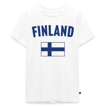 Drapeau de la Finlande - T-shirt Premium bio Ado - blanc - Devant - AI Model Teenager Male light (155cm)