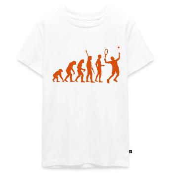 evolution_tennis_b_1c - Teenager Premium Bio T-Shirt - Weiß - Vorne - AI Model Teenager Male light (155cm)