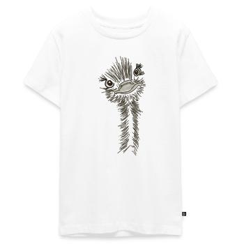 Strauss wildes Tier - Teenager Premium Bio T-Shirt - Weiß - Vorne - AI Model Teenager Male light (155cm)