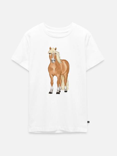 blonder Haflinger - Teenager Premium Bio T-Shirt - Weiß