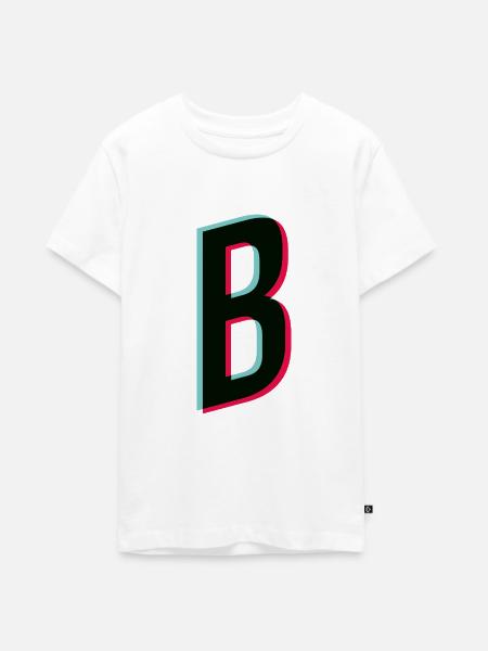 B - Buchstabe - B - Teenager Premium Bio T-Shirt - Weiß