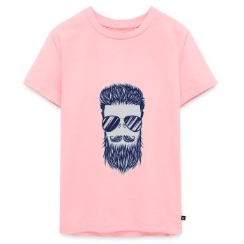 Mann Frisur Bart - Teenager Premium Bio T-Shirt - Rosa - Vorne
