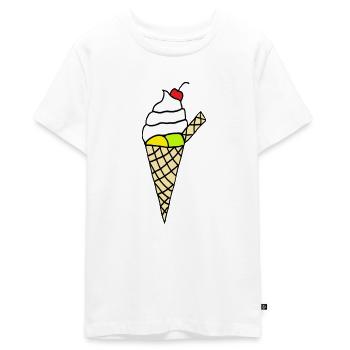 Eis Motiv - Teenager Premium Bio T-Shirt - Weiß - Vorne - AI Model Teenager Male light (155cm)