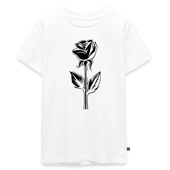 Simple blossom rose design - Teenager Premium Organic T-Shirt - white - Front - AI Model Teenager Male light (155cm)