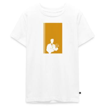 Traitement du juge - T-shirt Premium bio Ado - blanc - Devant - AI Model Teenager Male light (155cm)
