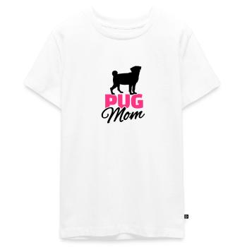 Pug Mom - T-shirt Premium bio Ado - blanc - Devant - AI Model Teenager Male light (155cm)