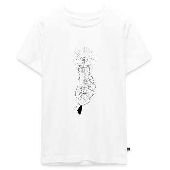 Bougie - T-shirt Premium bio Ado - blanc - Devant - AI Model Teenager Male light (155cm)