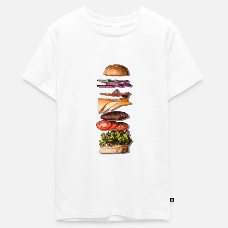 Burger - T-shirt Premium bio Ado - blanc