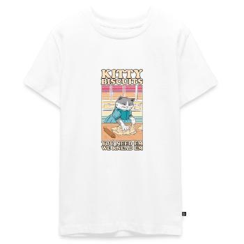 Kitty Biscuits Cat Cat Biscuits Baker Baker - Teenager Premium Organic T-Shirt - white - Front - AI Model Teenager Male light (155cm)