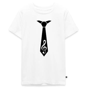 Musik Notenschlüssel Note Krawatte Anlass Stil - Teenager Premium Bio T-Shirt - Weiß - Vorne - AI Model Teenager Male light (155cm)