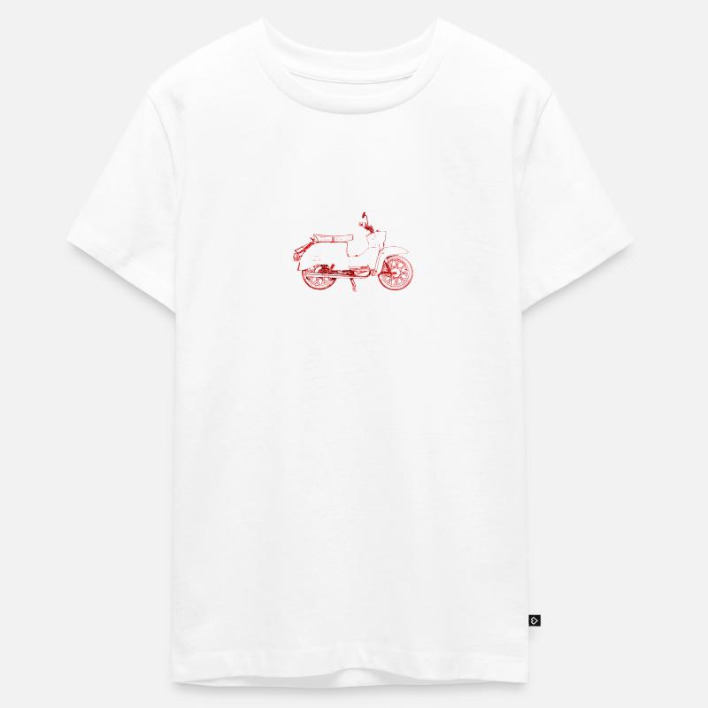 Schwalbe contour rouge - T-shirt Premium bio Ado - blanc