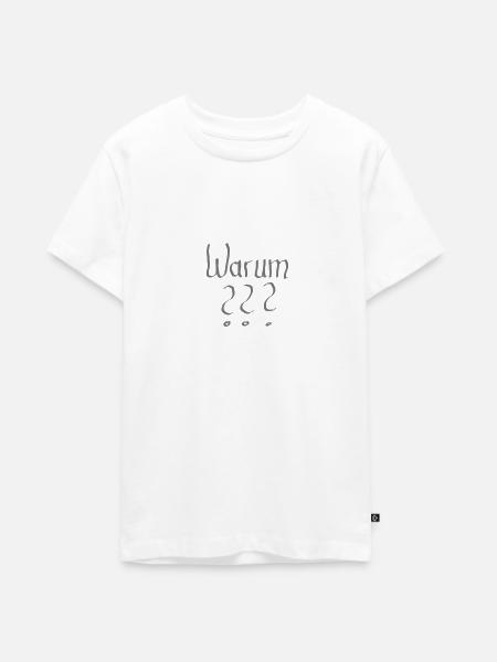 Warum? - Teenager Premium Bio T-Shirt - Weiß