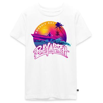 Baywatch Boot Emerald Bay - Teenager Premium Bio T-Shirt - Weiß - Vorne - AI Model Teenager Male light (155cm)