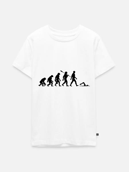 Evolution - Schwimmen - Wassersport - Teenager Premium Bio T-Shirt - Weiß