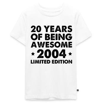 20 Years Of Being Awesome 2004 Limited Edition - Teenager Premium Bio T-Shirt - Weiß - Vorne - AI Model Teenager Male light (155cm)