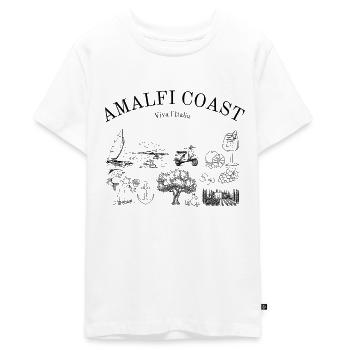 Amalfi Coast - Sorrento - Italy - Positano - Teenager Premium Organic T-Shirt - white - Front - AI Model Teenager Male light (155cm)