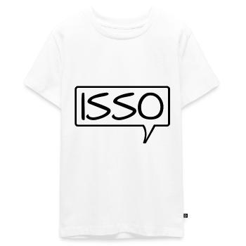 Speech bubble "Isso" statement - Teenager Premium Organic T-Shirt - white - Front - AI Model Teenager Male light (155cm)