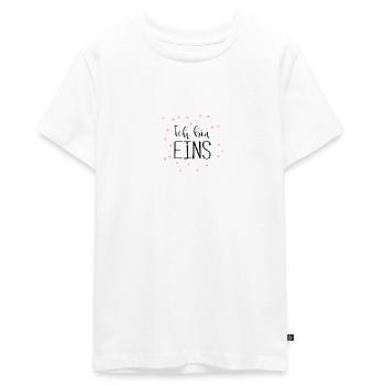 1st birthday, one, first - confetti - Teenager Premium Organic T-Shirt - white - Front - AI Model Teenager Male light (155cm)