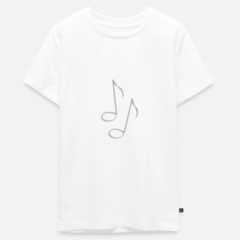 Huitièmes de notes gris - T-shirt Premium bio Ado - blanc