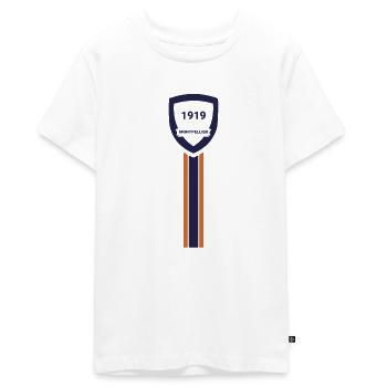 Montpellier Fussballverein - Teenager Premium Bio T-Shirt - Weiß - Vorne - AI Model Teenager Male light (155cm)