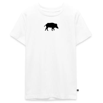 Wildschwein - Teenager Premium Bio T-Shirt - Weiß - Vorne - AI Model Teenager Male light (155cm)