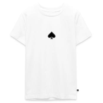 As de pique - T-shirt Premium bio Ado - blanc - Devant - AI Model Teenager Male light (155cm)
