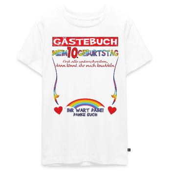 10. Geburtstag Junge & Mädchen Gästebuch - Teenager Premium Bio T-Shirt - Weiß - Vorne - AI Model Teenager Male light (155cm)