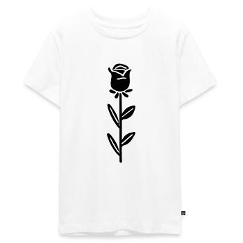 Pink Flower - Teenager Premium Organic T-Shirt - white - Front - AI Model Teenager Male light (155cm)