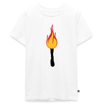 torche nuit promenade lumière feu vif flamme heis - T-shirt Premium bio Ado - blanc - Devant - AI Model Teenager Male light (155cm)