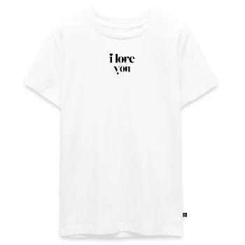 i love you - Teenager Premium Organic T-Shirt - white - Front - AI Model Teenager Male light (155cm)
