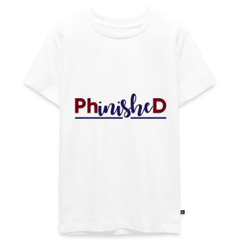 Phinished Terminé PhD - T-shirt Premium bio Ado - blanc - Devant - AI Model Teenager Male light (155cm)