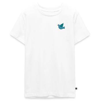 Taube bestickt - Teenager Premium Bio T-Shirt - Weiß - Vorne - AI Model Teenager Male light (155cm)