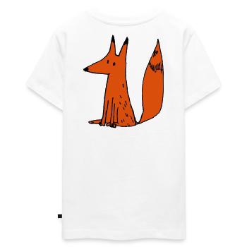 Renardrouxmam - Teenager Premium Bio T-Shirt - Weiß - Hinten - AI Model Teenager Male light (155cm)