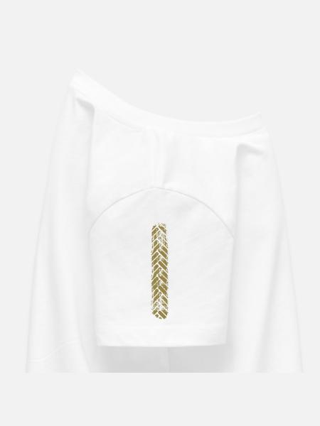 Goldenes Chevron-Vertikalchevron-Muster - Teenager Premium Bio T-Shirt - Weiß
