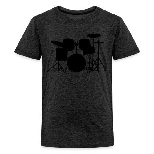 Drumset 1 Kontur schwarz - Teenager Premium T-Shirt