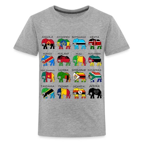 ELEFANTEN AFRIKAS mit Flaggen - Teenager Premium T-Shirt