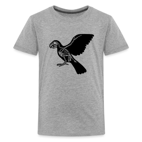 Papagei-Skelett - Premium T-skjorte for tenåringer